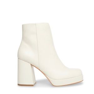 Steve Madden bone white heeled booties